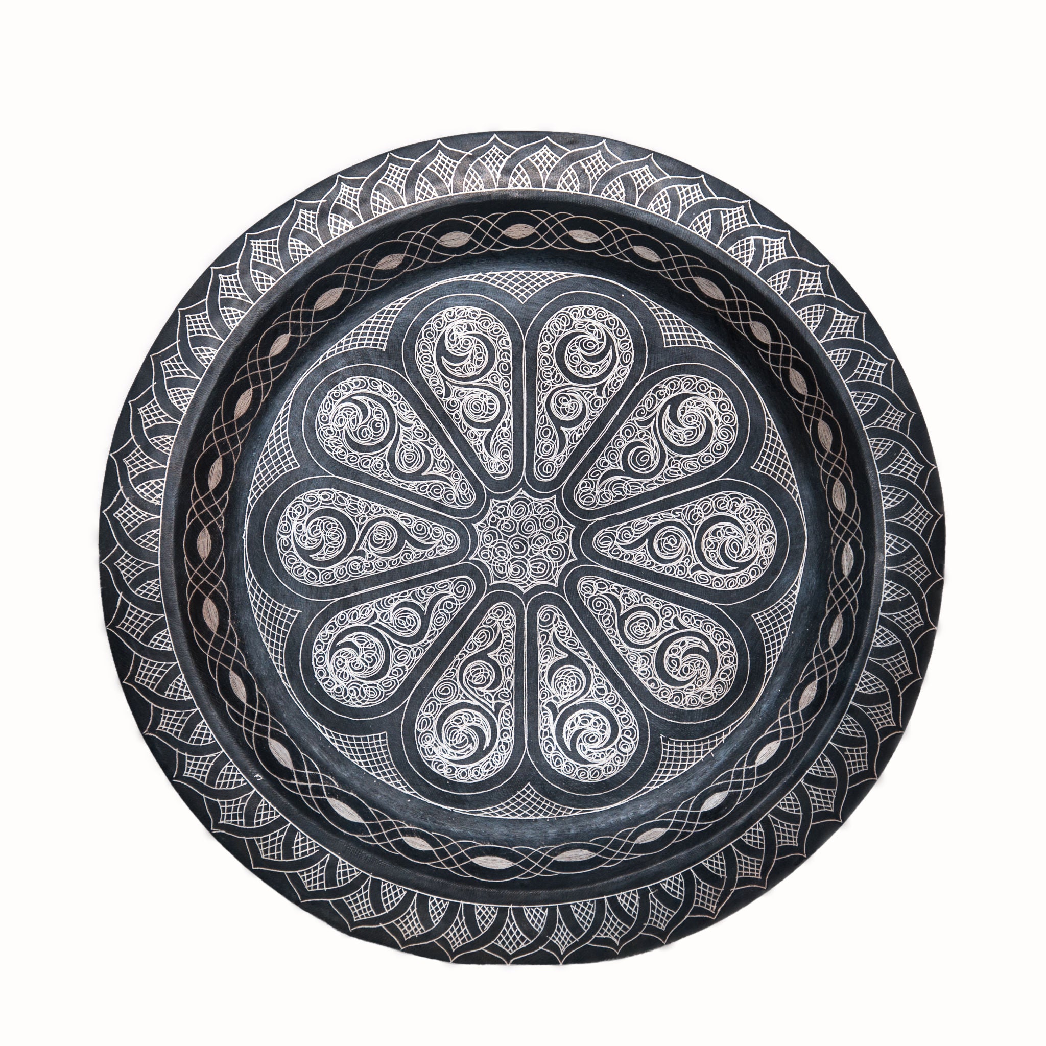 Moroccan Handmade Damascene Plate