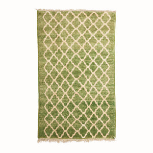 Green moroccan handmade Berber Rug