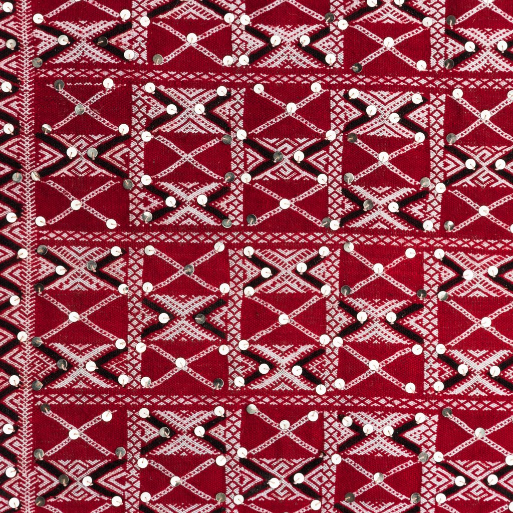 Small Vintage Patterned Rug with Sequins